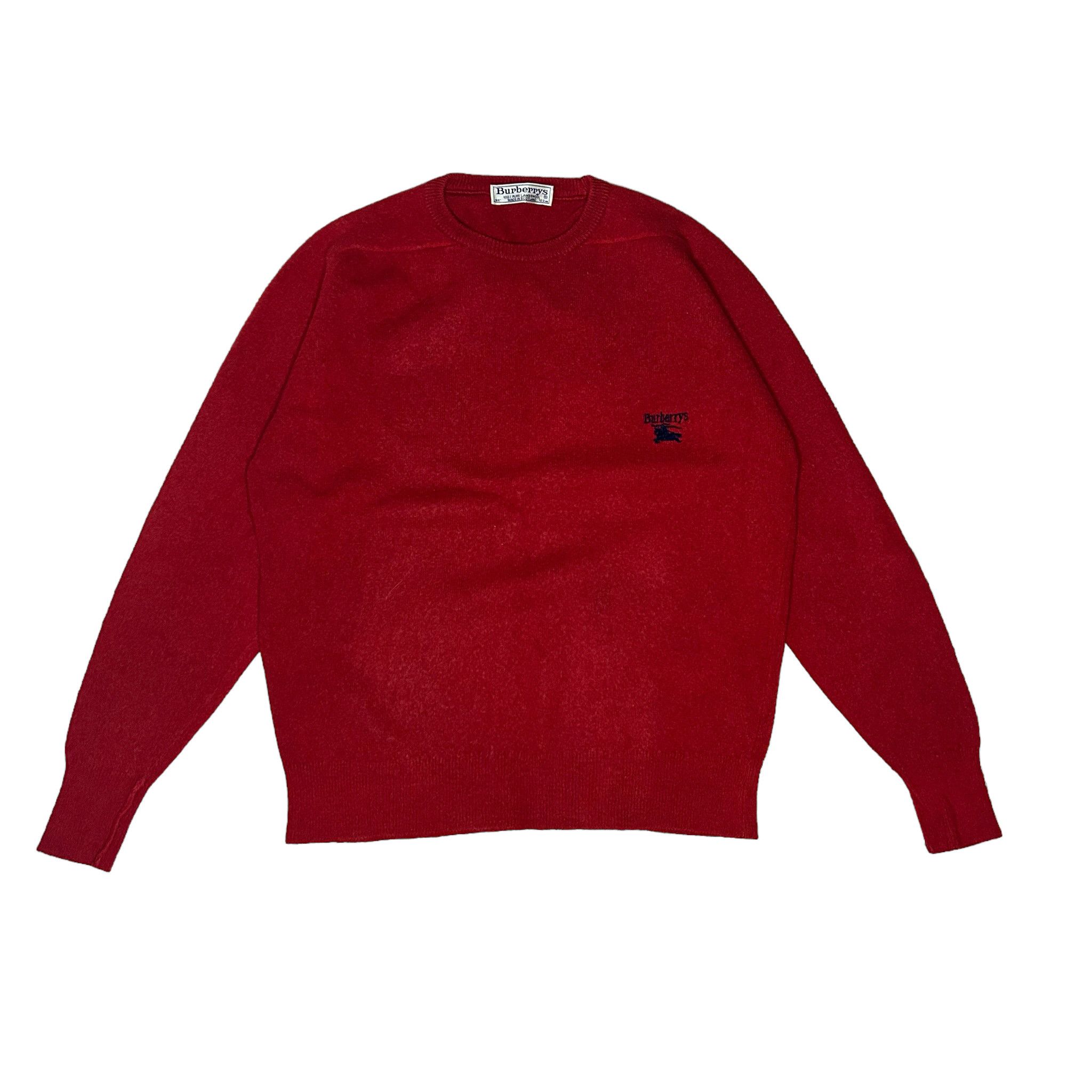 Burberry red woolen sweater jumper knitwear casual vintage