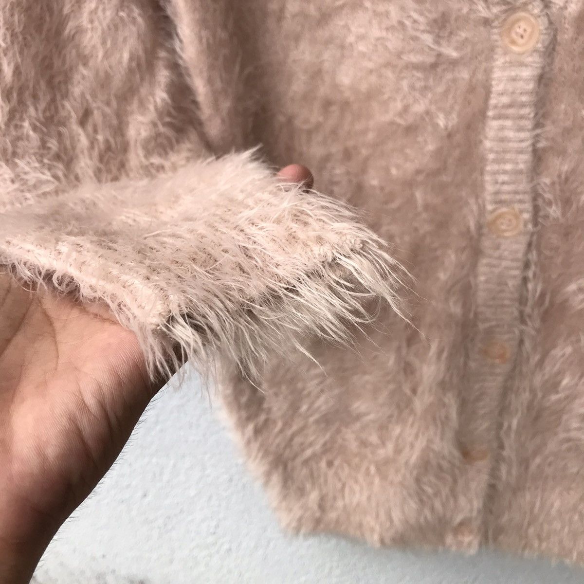 Aran Isles Knitwear Vintage Japanese Knitwear Shag Shaggy Soft Faux Fur Cardigan Size US M / EU 48-50 / 2 - 6 Thumbnail
