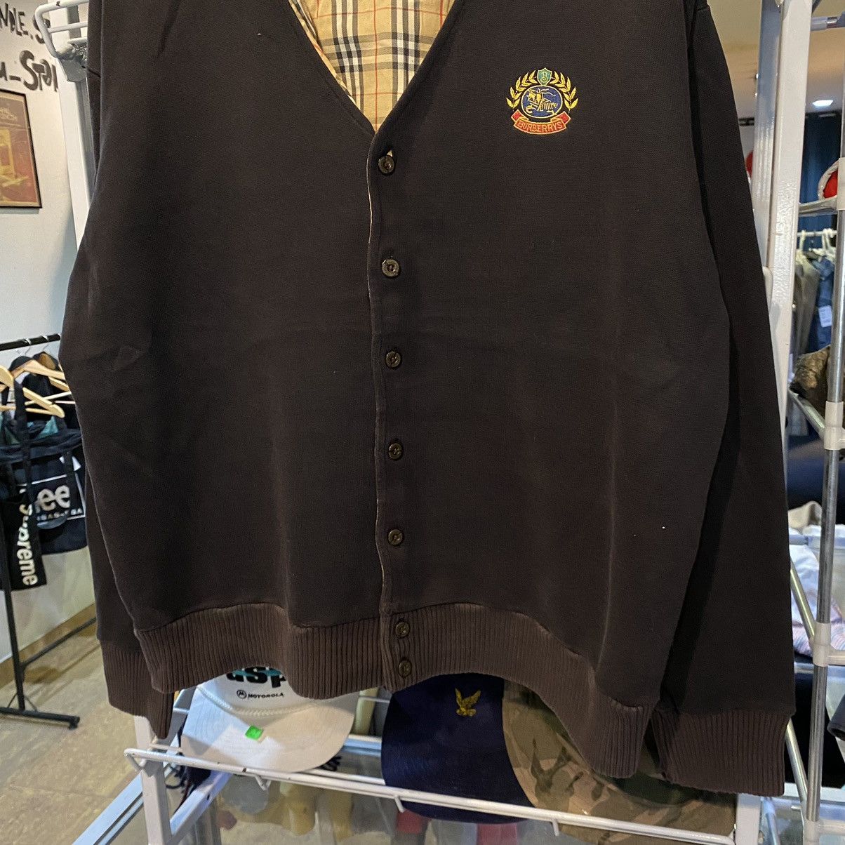 Burberry VINTAGE‼️Burberry Basic Logo Embroidery Cardigan Made In USA Size US M / EU 48-50 / 2 - 4 Thumbnail