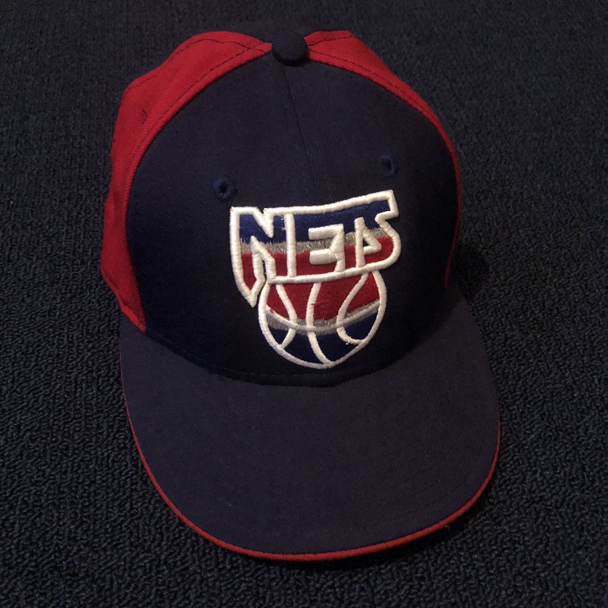 NBA Vintage New Jersey Brooklyn Nets Hardwood Fitted Hat 7 3/8 Size ONE SIZE - 2 Thumbnail
