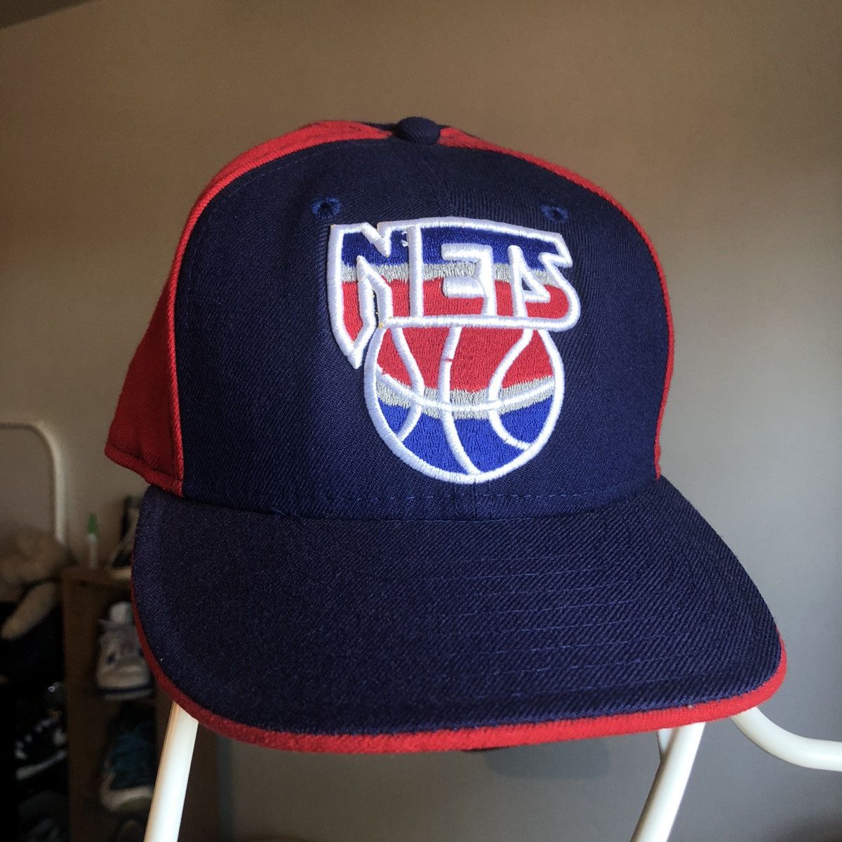 NBA Vintage New Jersey Brooklyn Nets Hardwood Fitted Hat 7 3/8 Size ONE SIZE - 1 Thumbnail