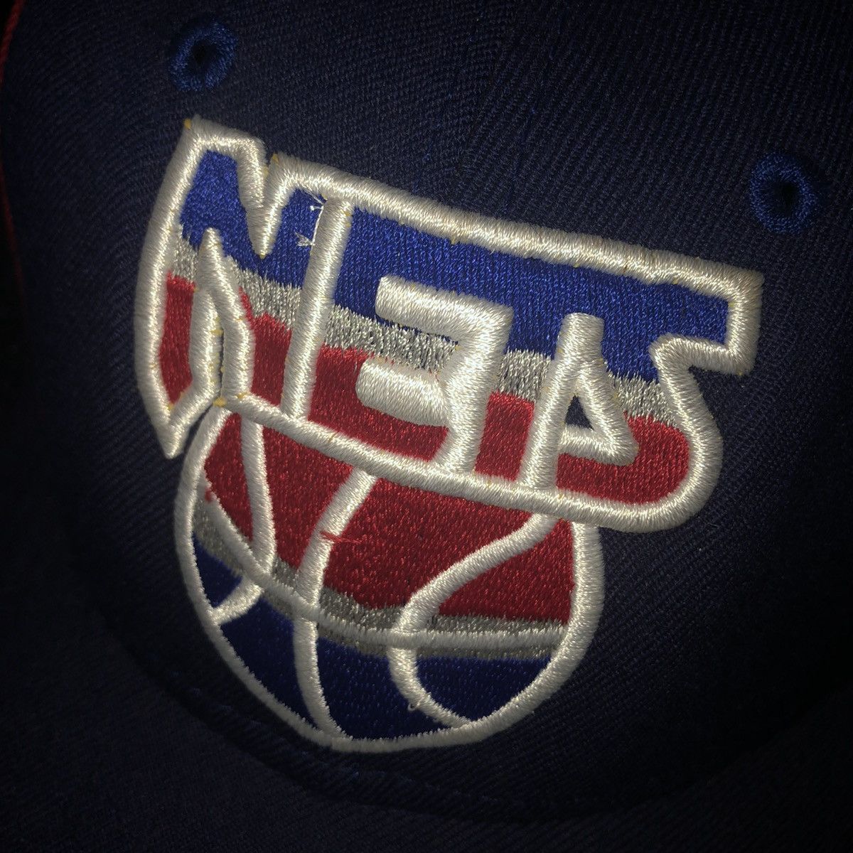 NBA Vintage New Jersey Brooklyn Nets Hardwood Fitted Hat 7 3/8 Size ONE SIZE - 3 Thumbnail