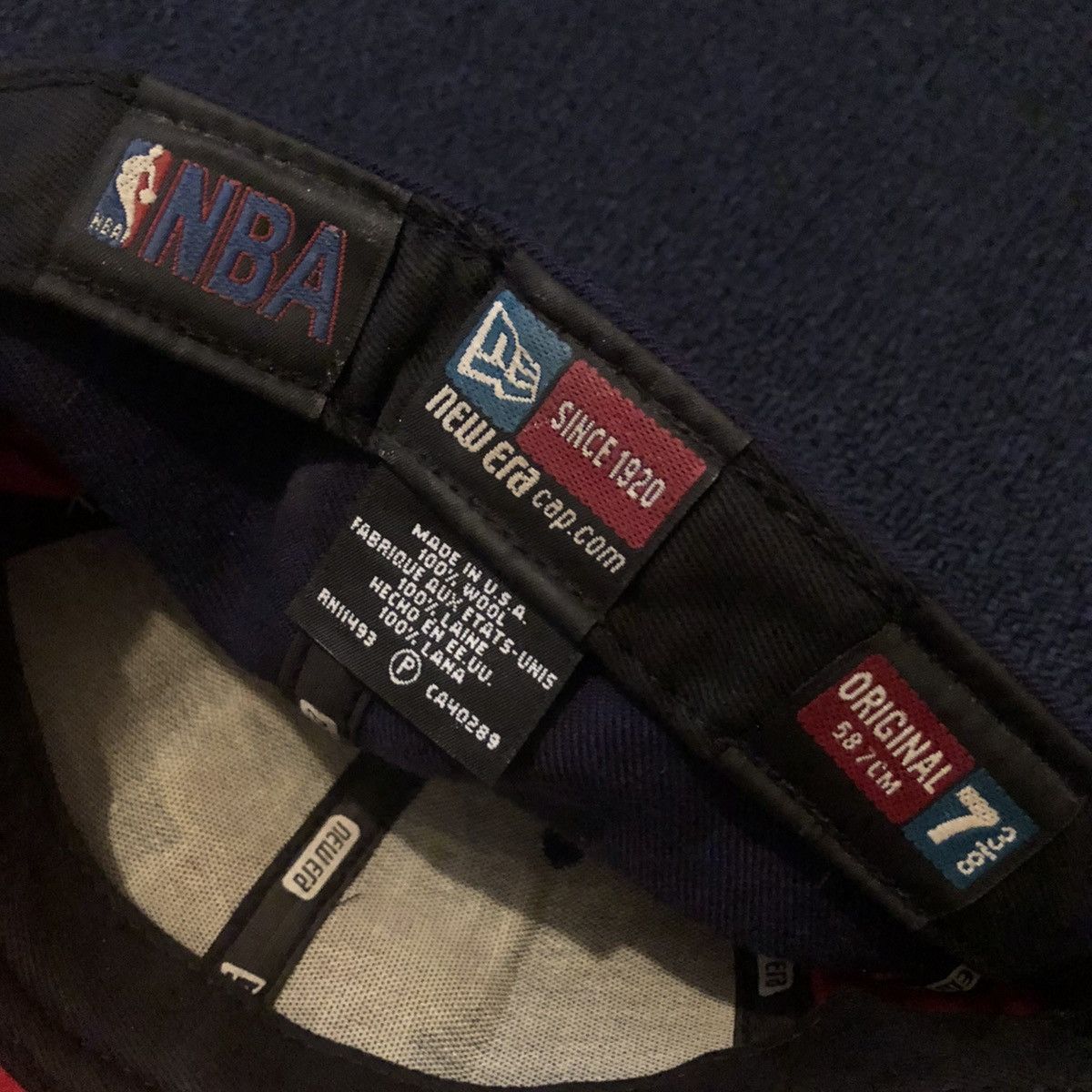 NBA Vintage New Jersey Brooklyn Nets Hardwood Fitted Hat 7 3/8 Size ONE SIZE - 6 Thumbnail