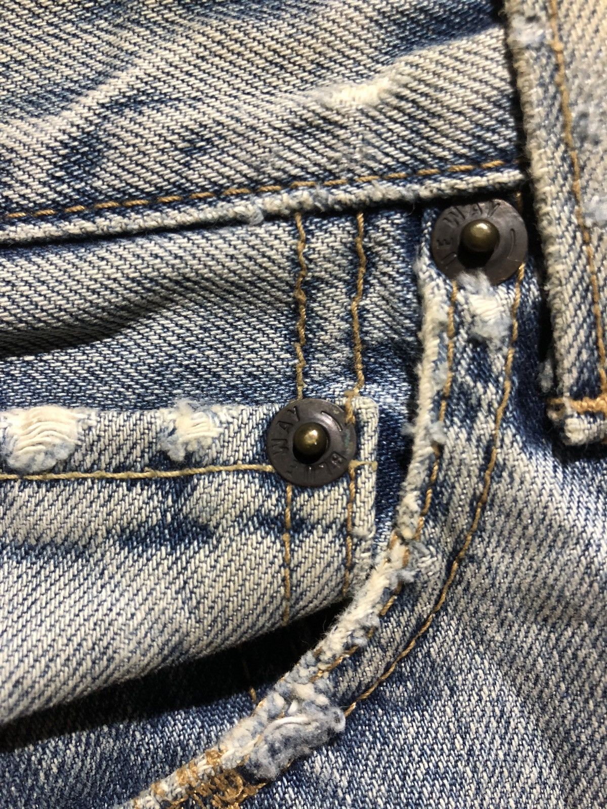 Blue Blue Japan Rare‼️🔥BLUEWAY Japan Patchwork Design Denim Jeans Size 26" / US 2 / IT 38 - 17 Thumbnail