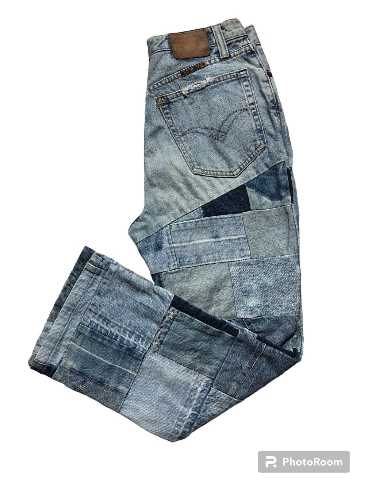 Blue Blue Japan Rare‼️🔥BLUEWAY Japan Patchwork Design Denim Jeans Size 26" / US 2 / IT 38 - 3 Thumbnail