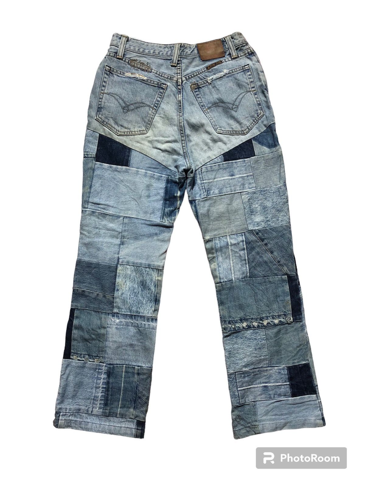 Blue Blue Japan Rare‼️🔥BLUEWAY Japan Patchwork Design Denim Jeans Size 26" / US 2 / IT 38 - 2 Thumbnail