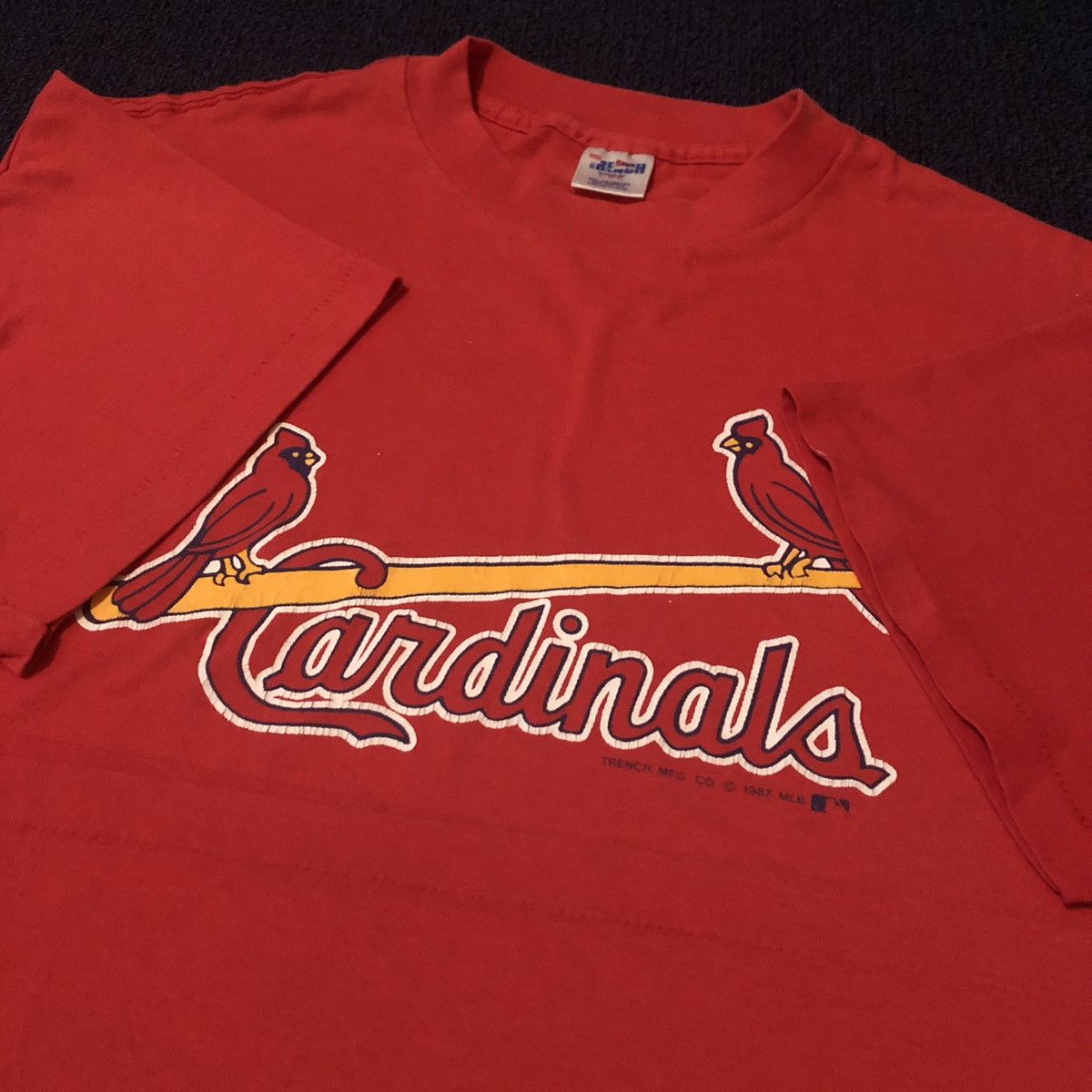 MLB Vintage 1980s St Louis Cardinals MLB Logo Single Stitch Tee Size US L / EU 52-54 / 3 - 8 Thumbnail