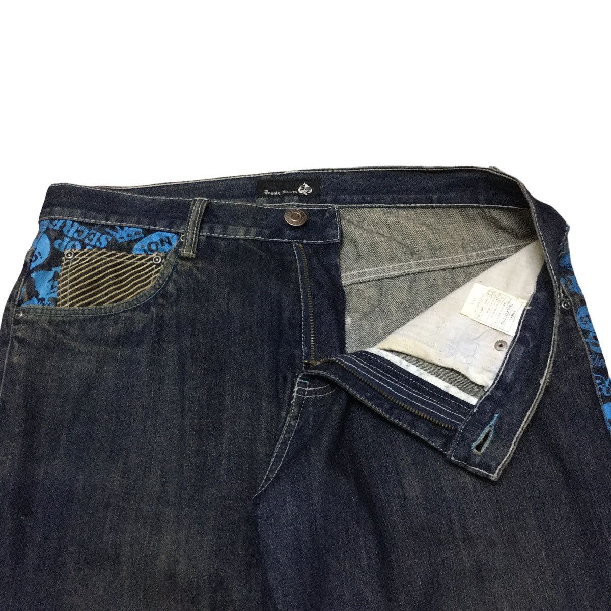If Six Was Nine × Japanese Brand Rare Design Vintage Japanese Brand Jungle Storm Jeans 1990s Size US 35 - 8 Thumbnail