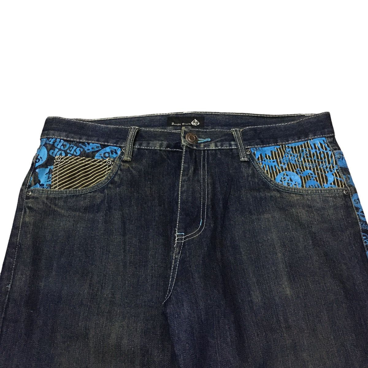 If Six Was Nine × Japanese Brand Rare Design Vintage Japanese Brand Jungle Storm Jeans 1990s Size US 35 - 5 Thumbnail