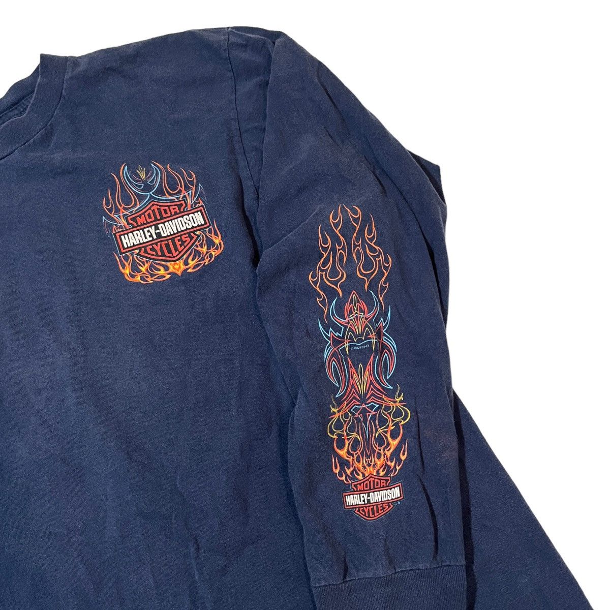 Vintage Y2K Harley Davidson Flame Sleeves Longsleeve Size US XL / EU 56 / 4 - 2 Thumbnail