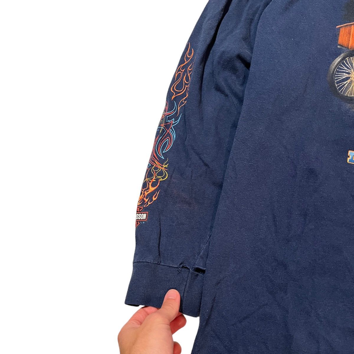 Vintage Y2K Harley Davidson Flame Sleeves Longsleeve Size US XL / EU 56 / 4 - 5 Thumbnail