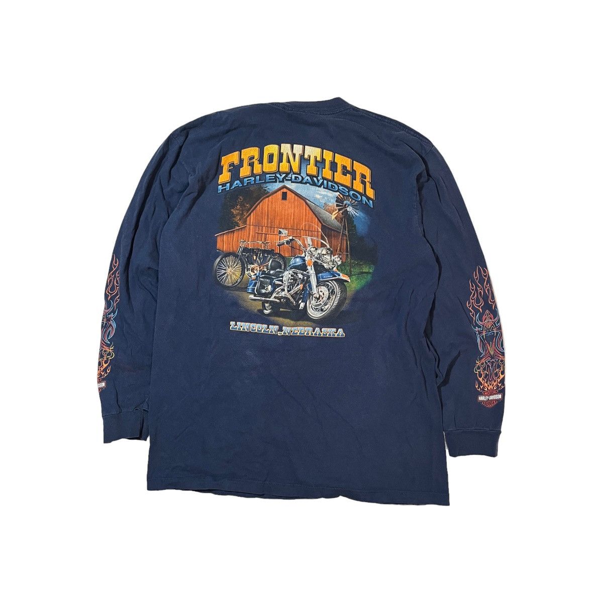Vintage Y2K Harley Davidson Flame Sleeves Longsleeve Size US XL / EU 56 / 4 - 4 Thumbnail