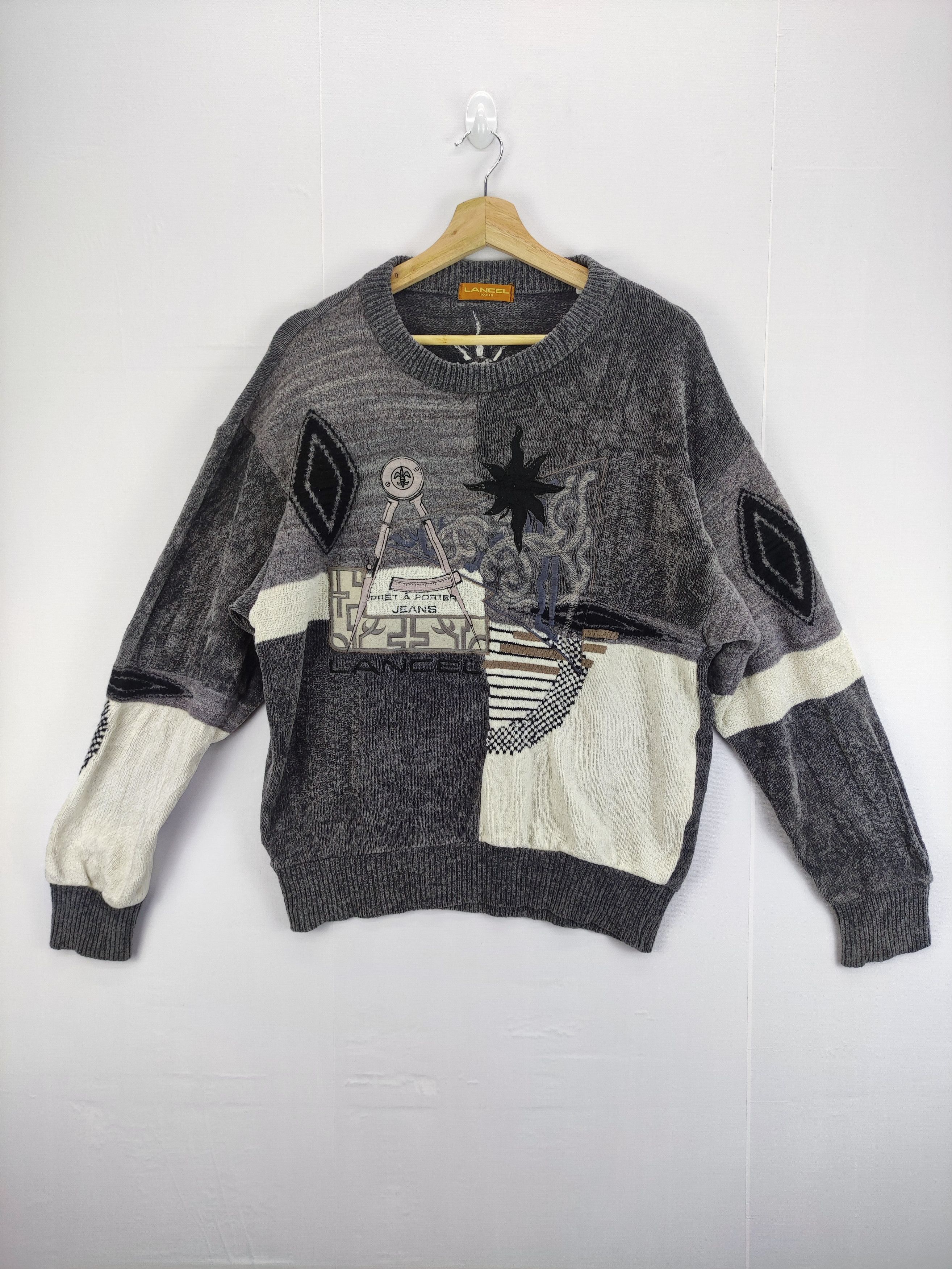Lancel Vintage Lancel Embroidered Logo Sweatshirt Jumper Size US L / EU 52-54 / 3 - 1 Thumbnail