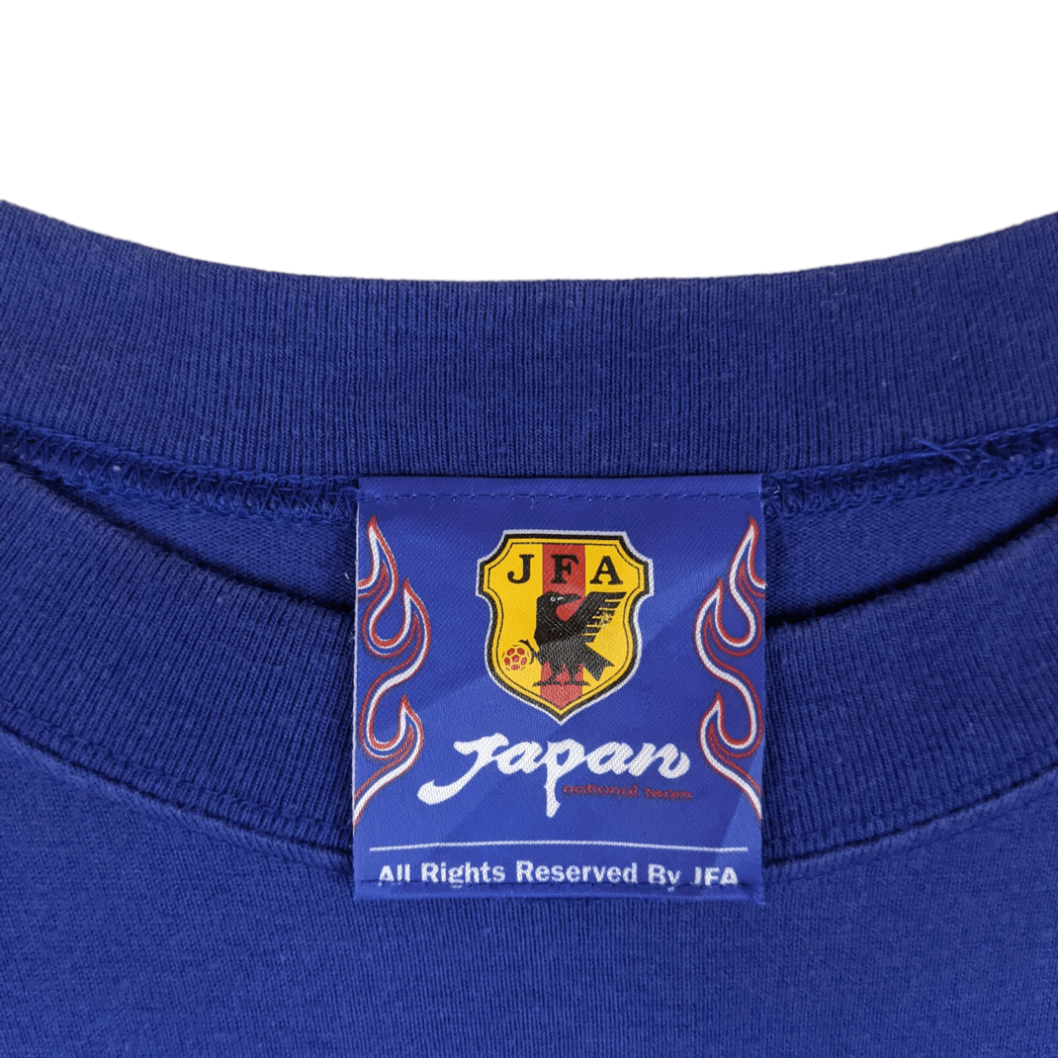 Japanese Brand Vintage 1996 JAPAN FOOTBALL Samurai Blue Tee Single Stitches Size US M / EU 48-50 / 2 - 9 Thumbnail