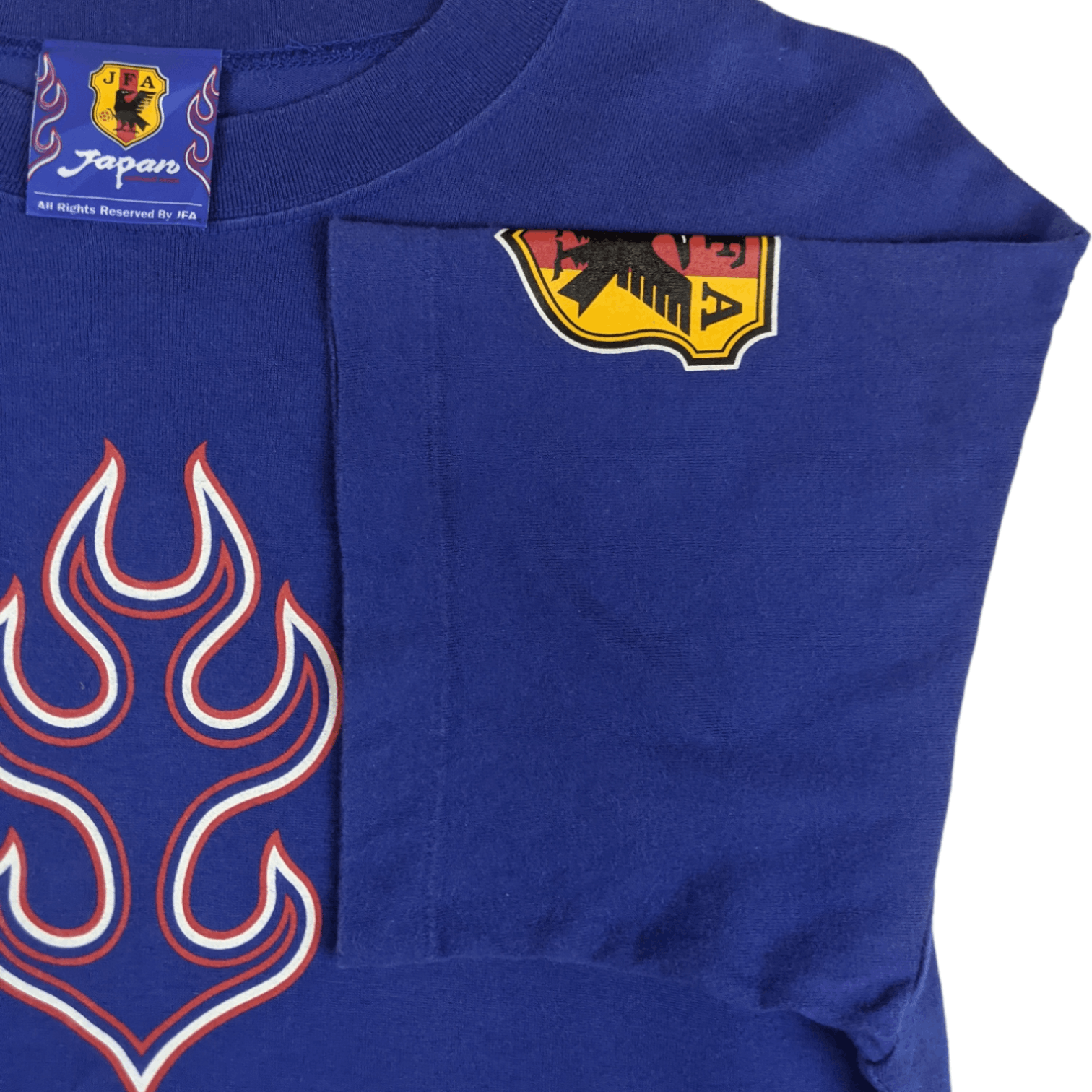 Japanese Brand Vintage 1996 JAPAN FOOTBALL Samurai Blue Tee Single Stitches Size US M / EU 48-50 / 2 - 7 Thumbnail