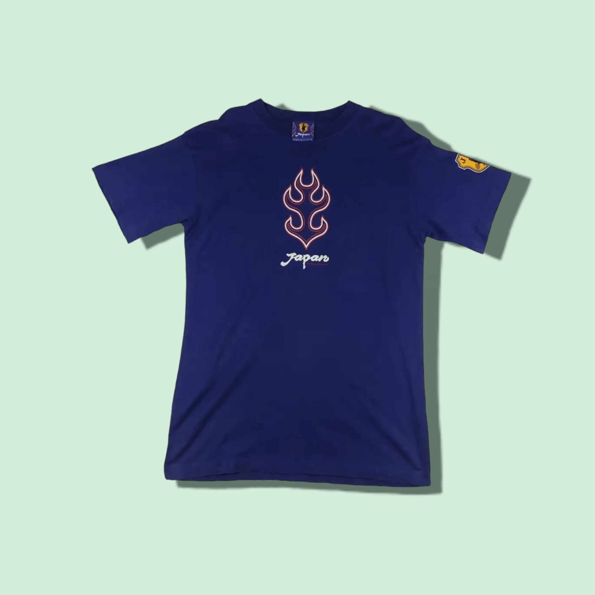 Japanese Brand Vintage 1996 JAPAN FOOTBALL Samurai Blue Tee Single Stitches Size US M / EU 48-50 / 2 - 1 Thumbnail