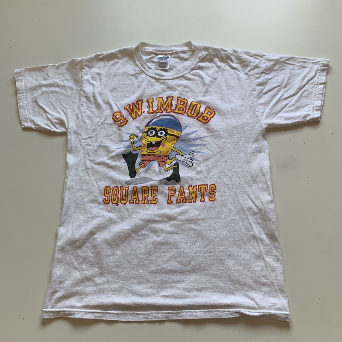 Vintage Vintage 2000s Sponge Bob Cartoon Swimming Graphic T Shirt Size US M / EU 48-50 / 2 - 1 Thumbnail