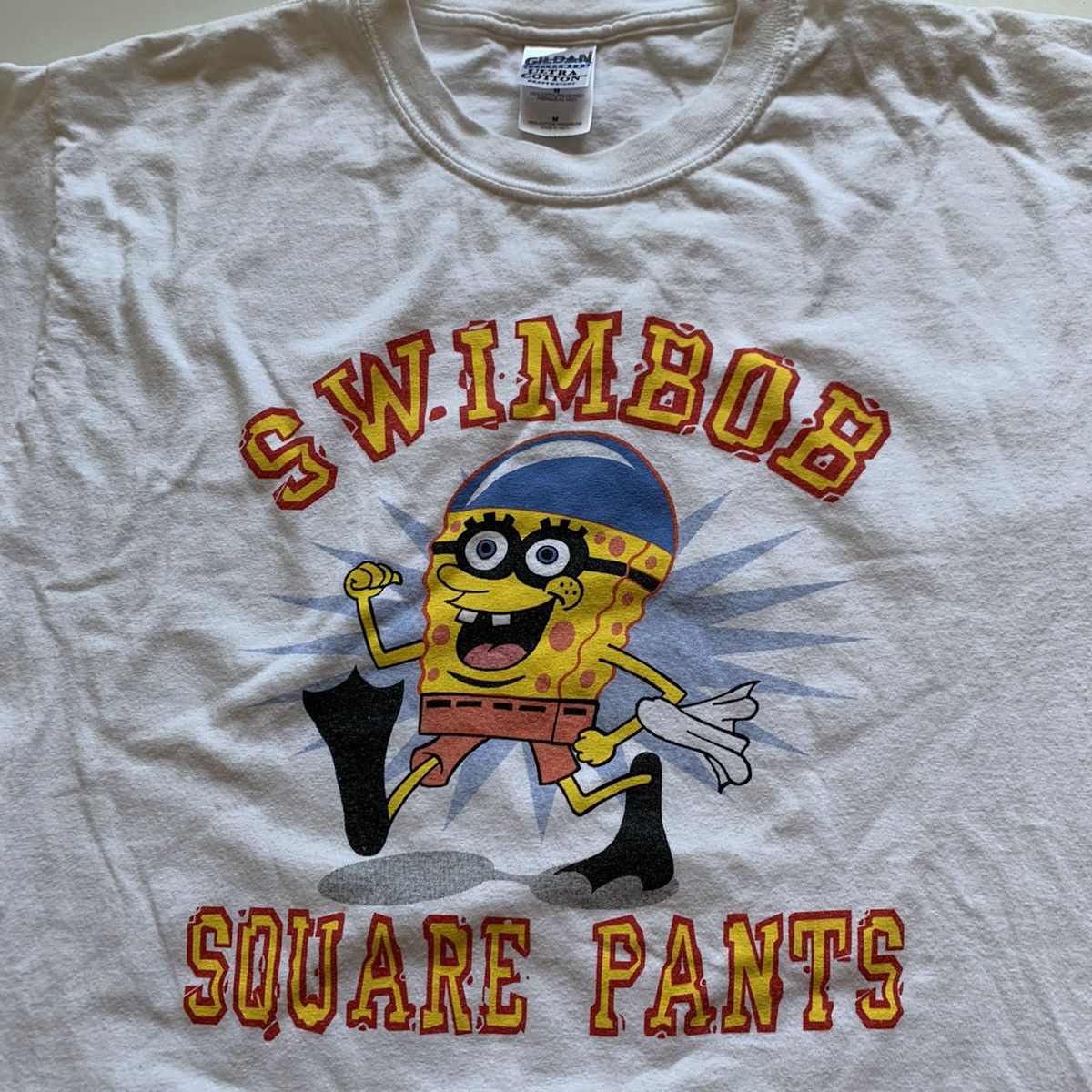 Vintage Vintage 2000s Sponge Bob Cartoon Swimming Graphic T Shirt Size US M / EU 48-50 / 2 - 2 Thumbnail