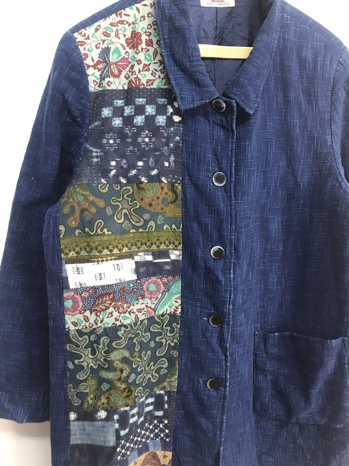 Japanese Brand × Vintage Vintage patchwork button up jacket by EDO SAWAYA Size US M / EU 48-50 / 2 - 7 Thumbnail