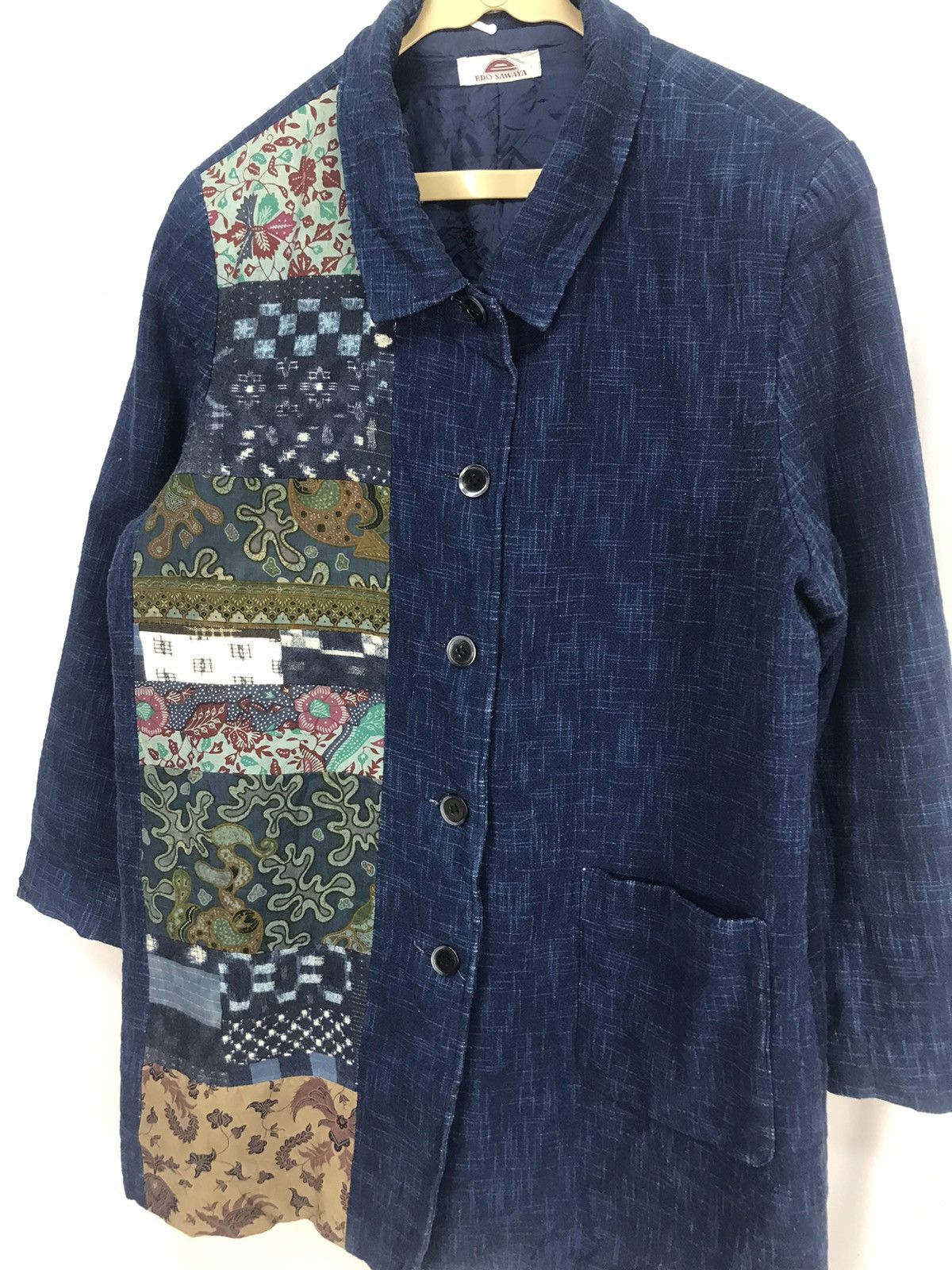 Japanese Brand × Vintage Vintage patchwork button up jacket by EDO SAWAYA Size US M / EU 48-50 / 2 - 8 Thumbnail