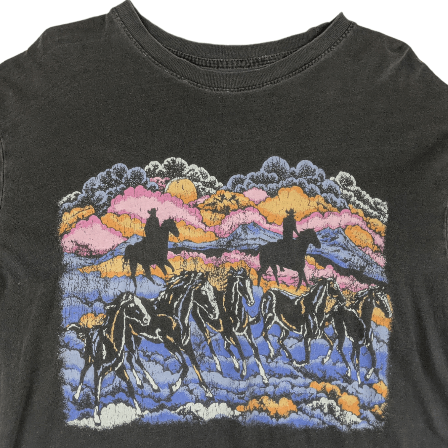American Apparel Vintage 2000's AMERICAN HIGHWAY Horse Animal Graphic Tee Size US M / EU 48-50 / 2 - 4 Thumbnail