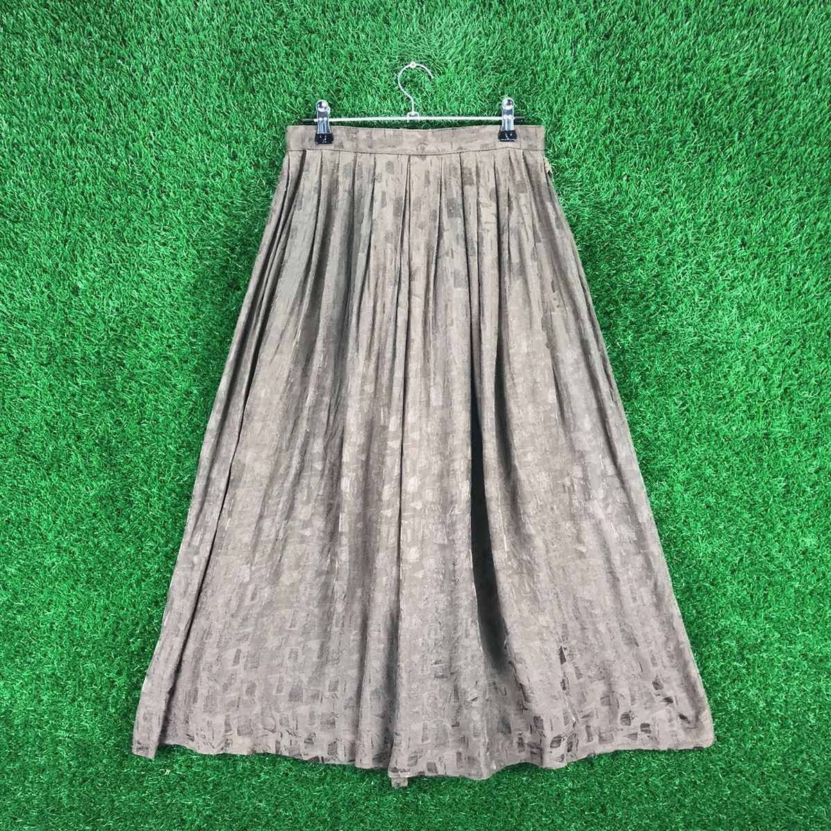 image of Archival Clothing x Vintage 90's Midi Skirt By Marion Tokyo Made in Brown, Women's (Size 25)