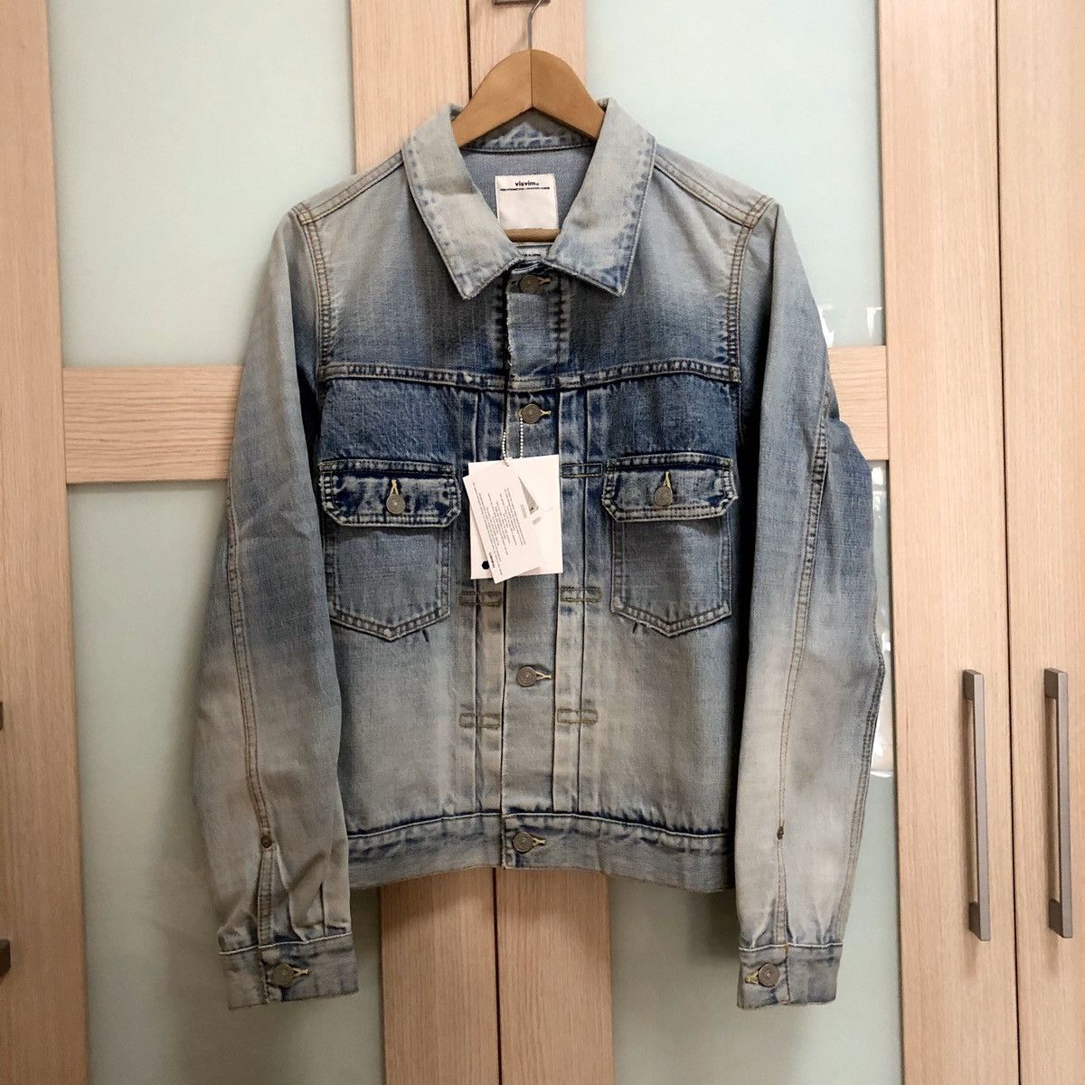 image of 【】Visvim 19Ss 101 Jkt Dmgd 1004 in Indigo, Men's (Size Small)