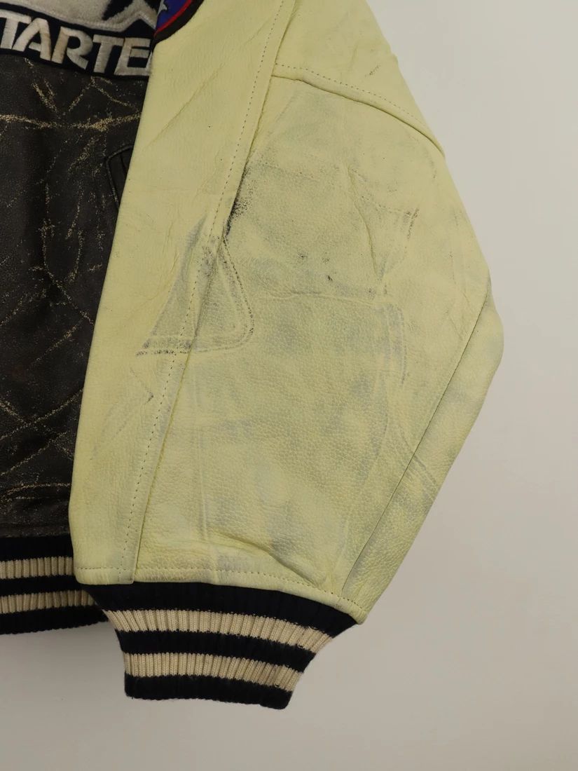 Starter WORN Vtg. Starter Symbol Of America Sports Leather Jacket Size US L / EU 52-54 / 3 - 16 Thumbnail
