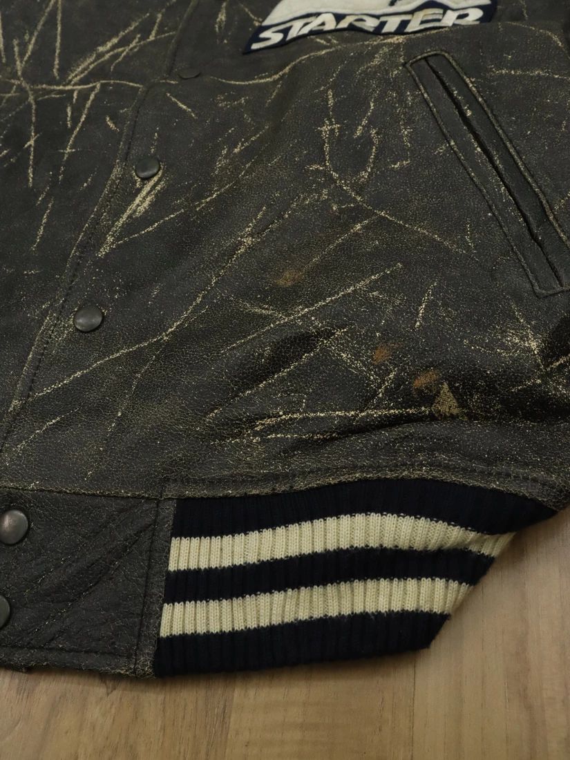 Starter WORN Vtg. Starter Symbol Of America Sports Leather Jacket Size US L / EU 52-54 / 3 - 13 Thumbnail