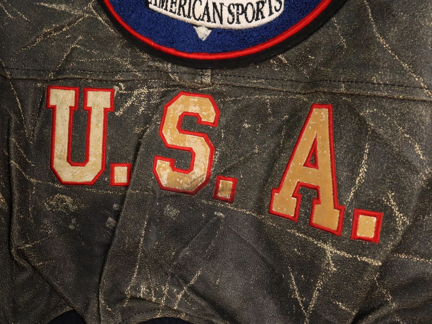 Starter WORN Vtg. Starter Symbol Of America Sports Leather Jacket Size US L / EU 52-54 / 3 - 18 Thumbnail