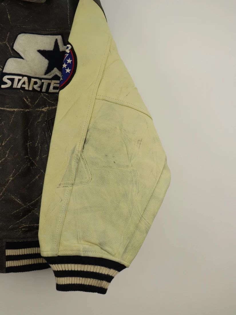 Starter WORN Vtg. Starter Symbol Of America Sports Leather Jacket Size US L / EU 52-54 / 3 - 15 Thumbnail