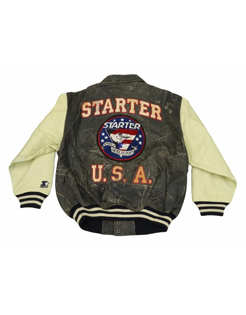 Starter WORN Vtg. Starter Symbol Of America Sports Leather Jacket Size US L / EU 52-54 / 3 - 6 Thumbnail