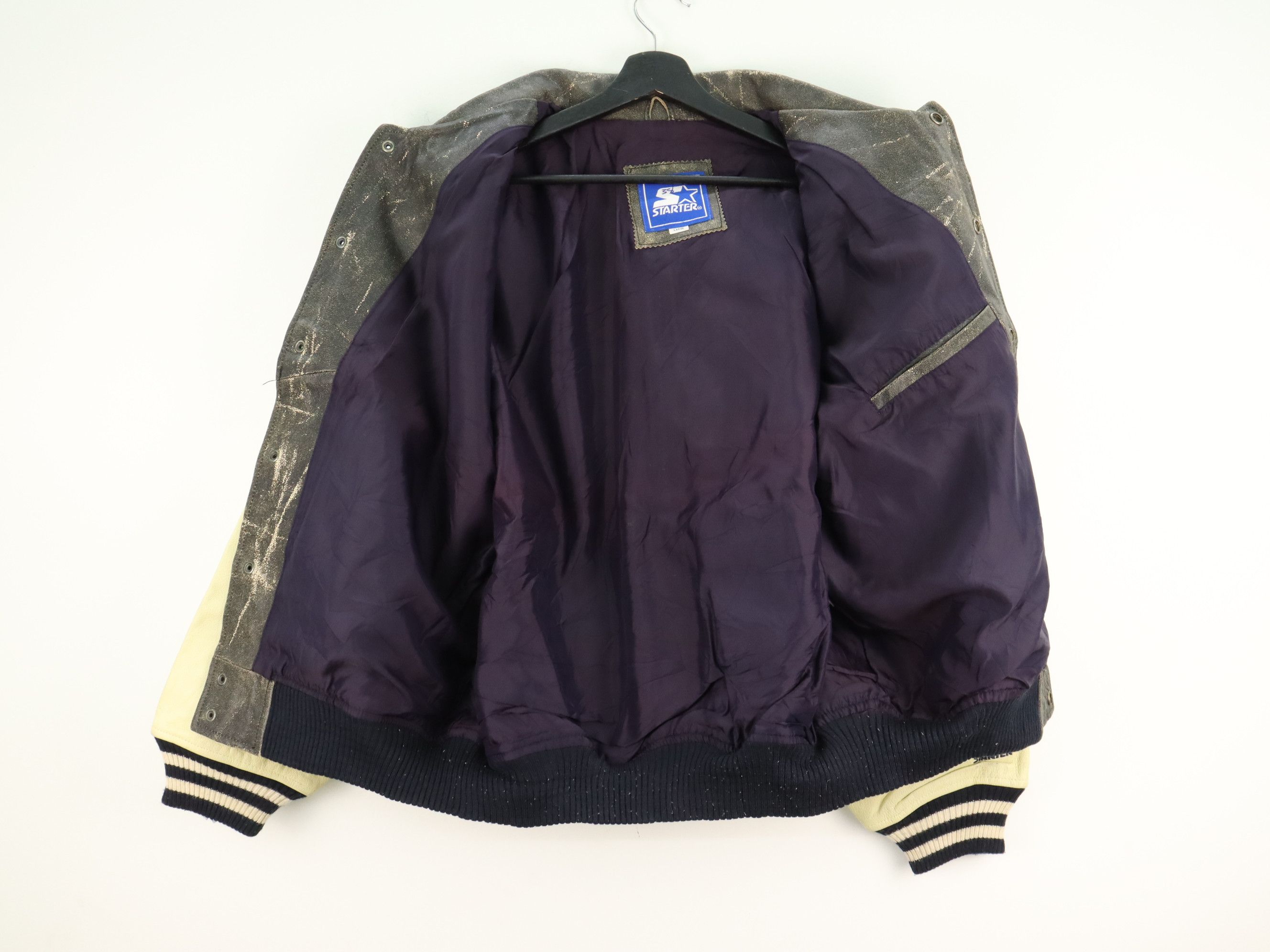 Starter WORN Vtg. Starter Symbol Of America Sports Leather Jacket Size US L / EU 52-54 / 3 - 8 Thumbnail