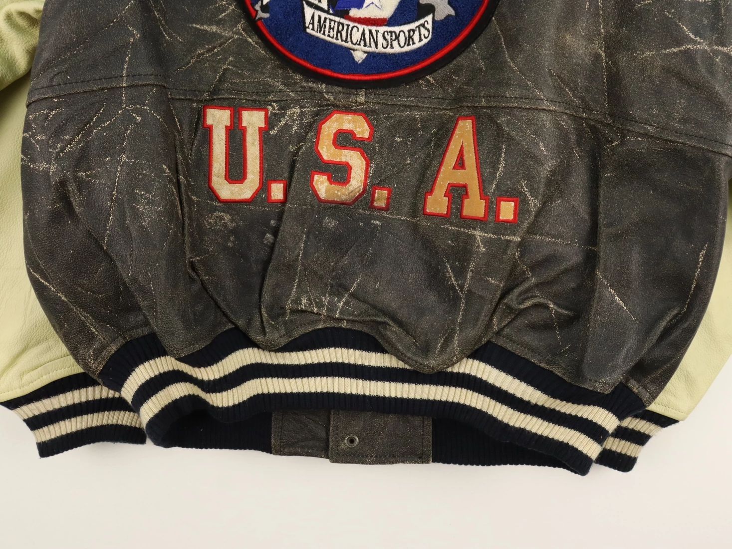 Starter WORN Vtg. Starter Symbol Of America Sports Leather Jacket Size US L / EU 52-54 / 3 - 20 Thumbnail