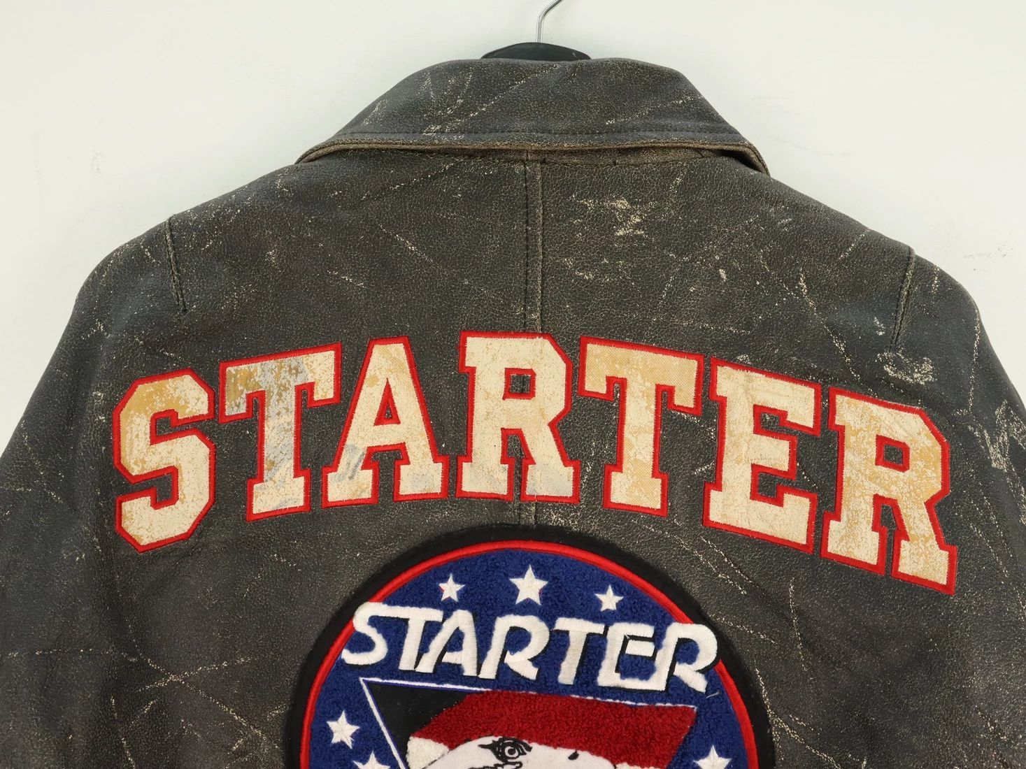 Starter WORN Vtg. Starter Symbol Of America Sports Leather Jacket Size US L / EU 52-54 / 3 - 9 Thumbnail