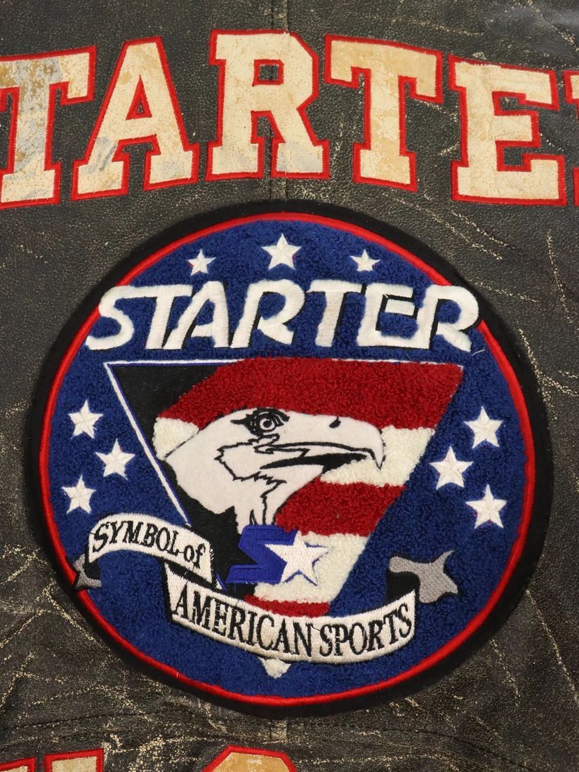 Starter WORN Vtg. Starter Symbol Of America Sports Leather Jacket Size US L / EU 52-54 / 3 - 10 Thumbnail