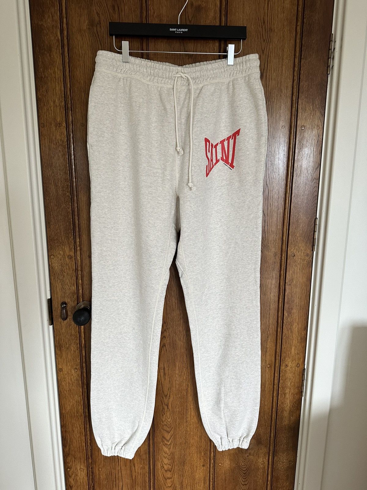 image of Saint Michael Logo Sweatpants XL in Grey, Men's (Size 34)