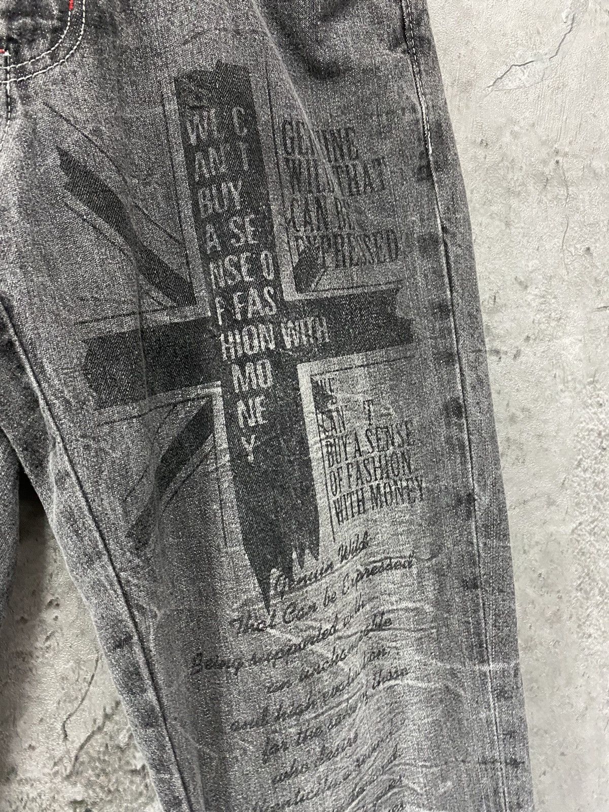 Designer × Japanese Brand × Vintage Japan Brand Wild Life Poem Printed Denim Pants Vintage Size US 30 / EU 46 - 6 Thumbnail