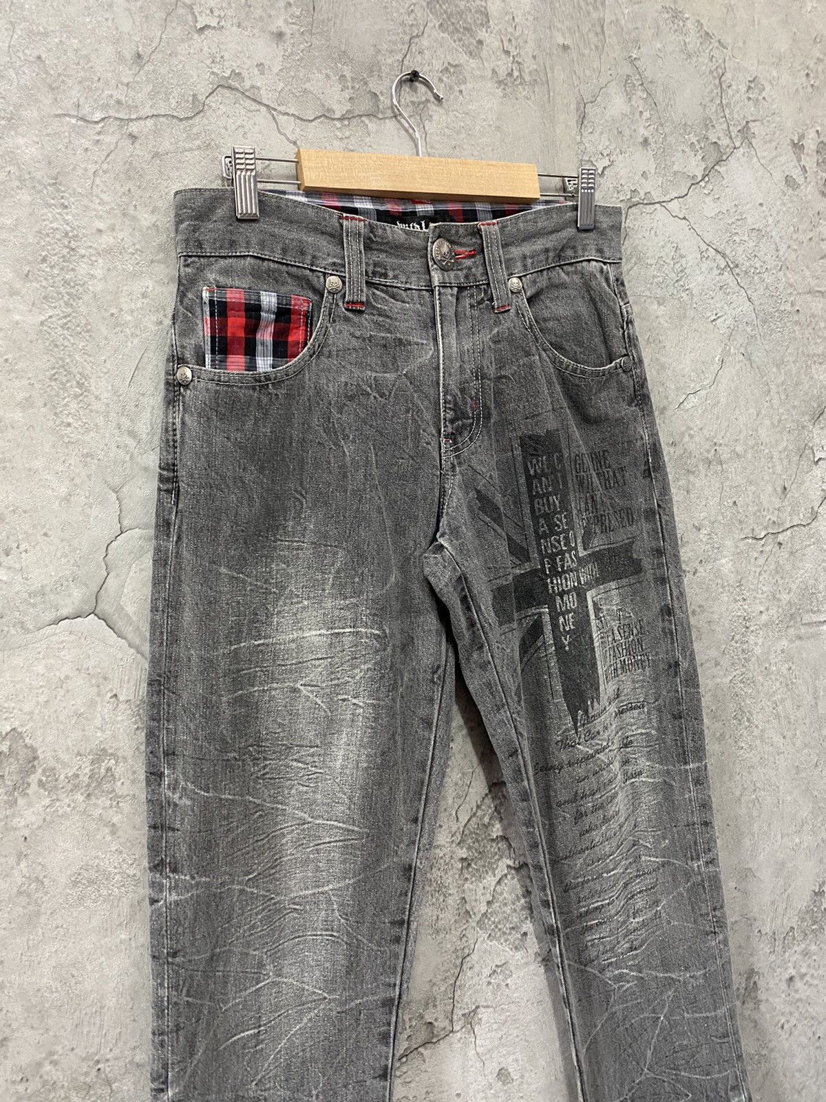 Designer × Japanese Brand × Vintage Japan Brand Wild Life Poem Printed Denim Pants Vintage Size US 30 / EU 46 - 4 Thumbnail