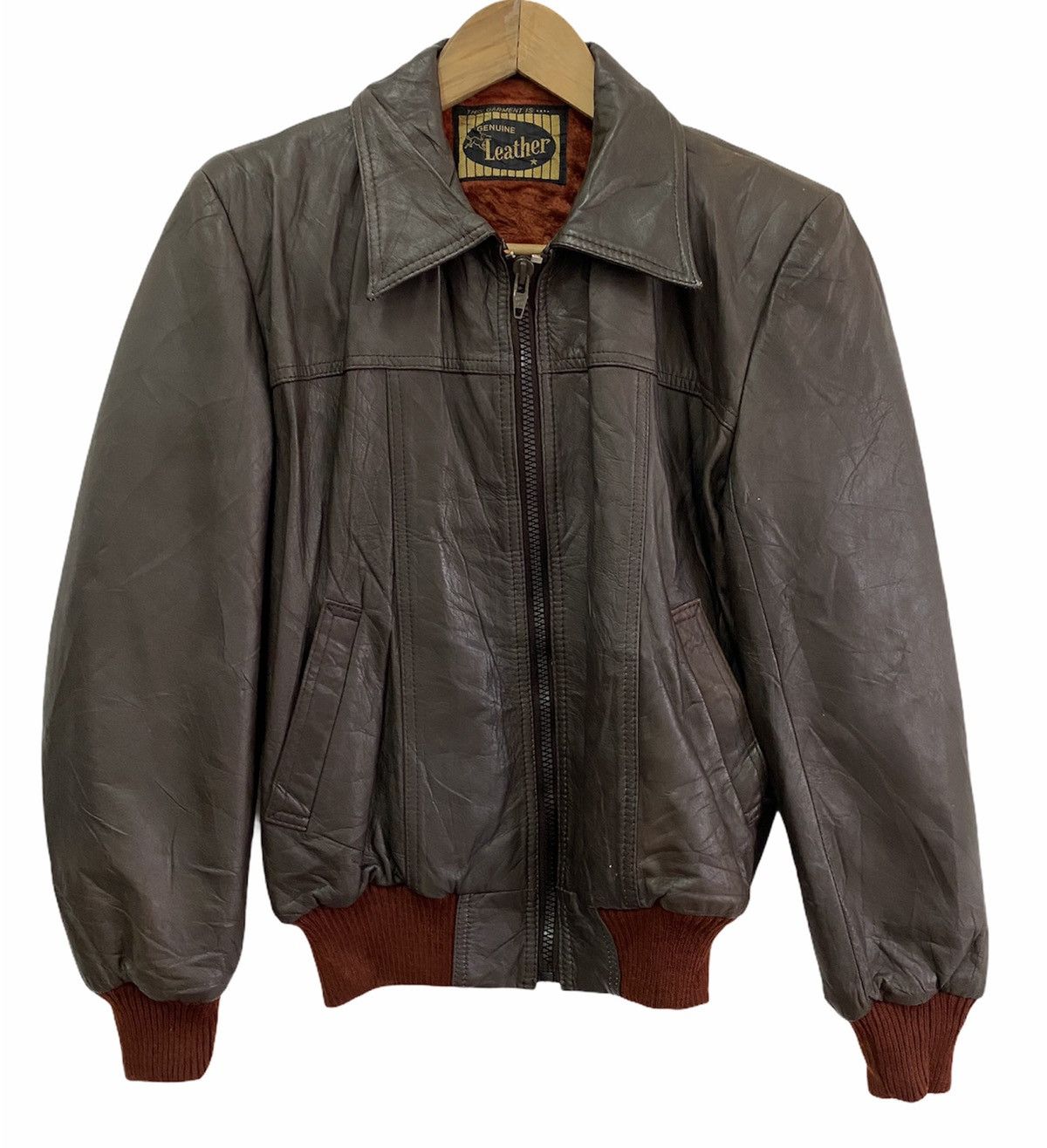 Genuine Leather VINTAGE 80s GENUINE LEATHER JACKET INSPIRED SCHOTT Size US S / EU 44-46 / 1 - 1 Thumbnail