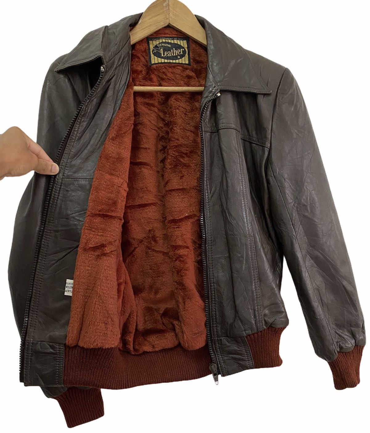 Genuine Leather VINTAGE 80s GENUINE LEATHER JACKET INSPIRED SCHOTT Size US S / EU 44-46 / 1 - 3 Thumbnail