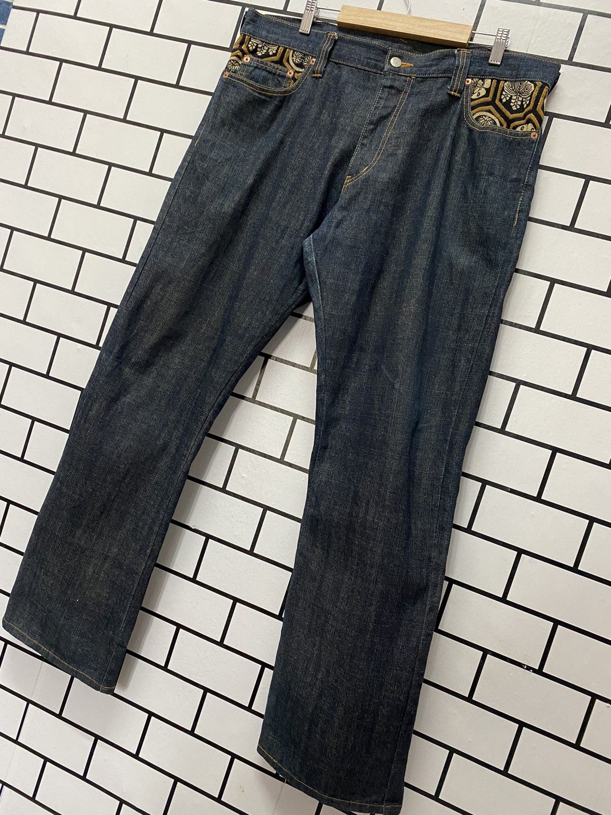 Japanese Brand JUVENILE DELINQUENT X Japan Blue Reconstructed Denim Pants Size US 38 / EU 54 - 4 Thumbnail