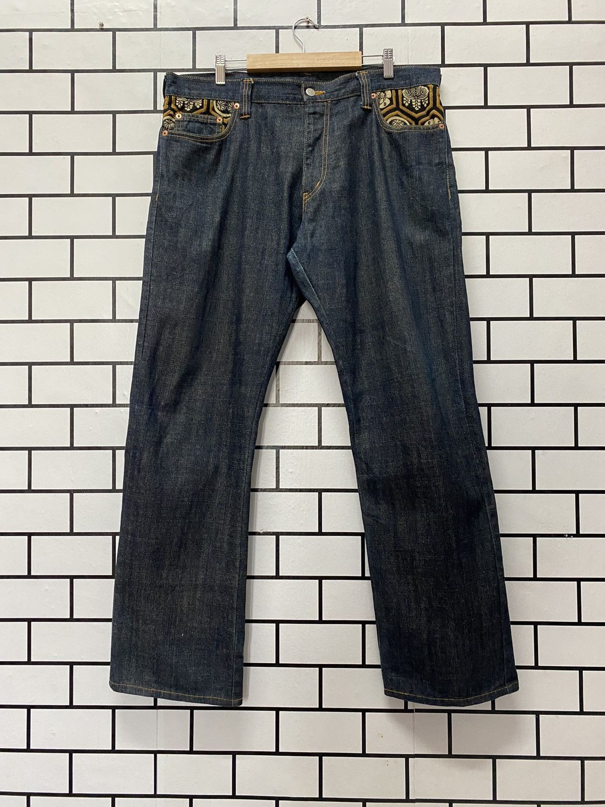 Japanese Brand JUVENILE DELINQUENT X Japan Blue Reconstructed Denim Pants Size US 38 / EU 54 - 3 Thumbnail