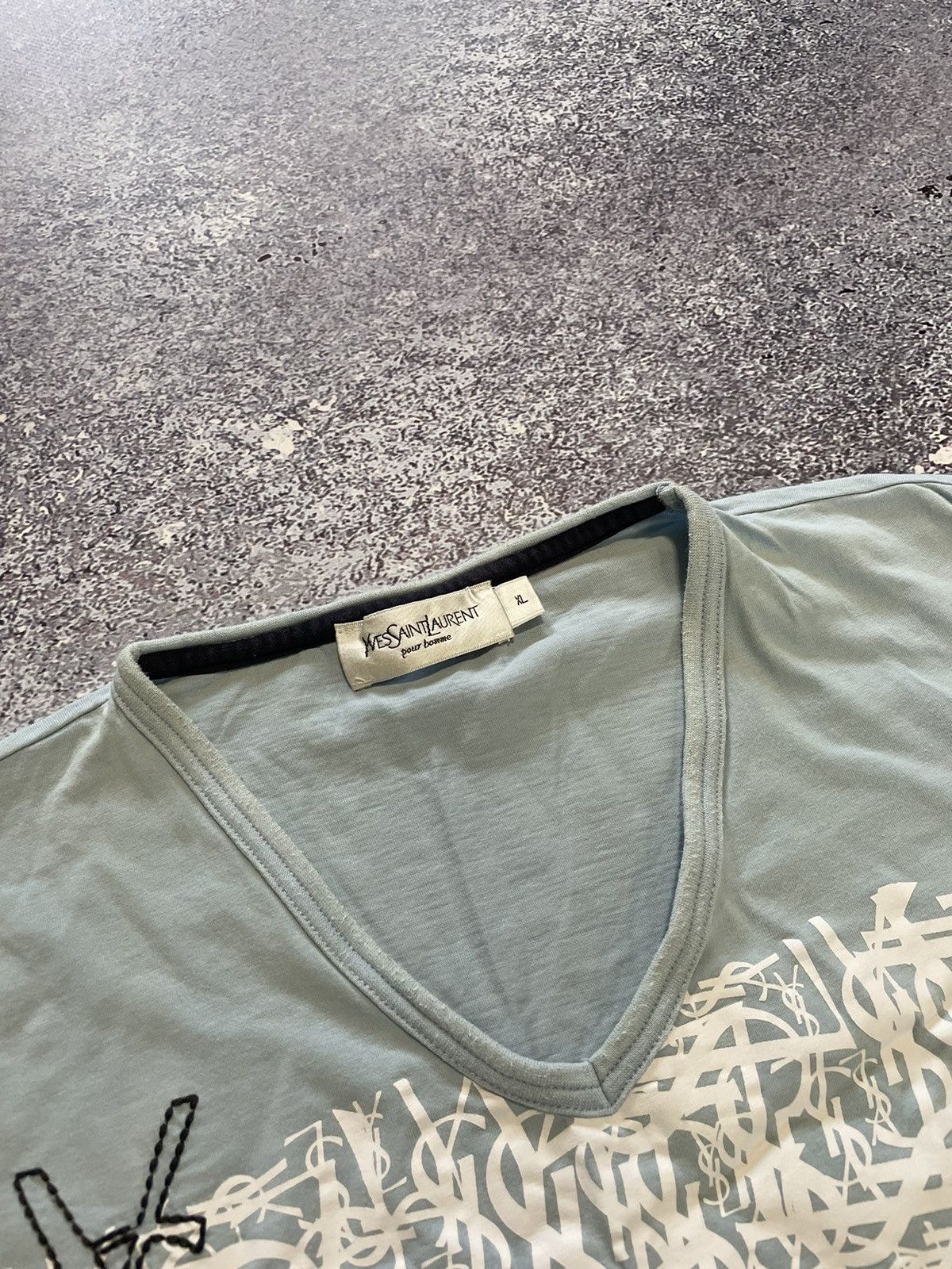 Vintage × Yves Saint Laurent Yves Saint Laurent Tee Pour Homme Vintage Size US XL / EU 56 / 4 - 4 Thumbnail