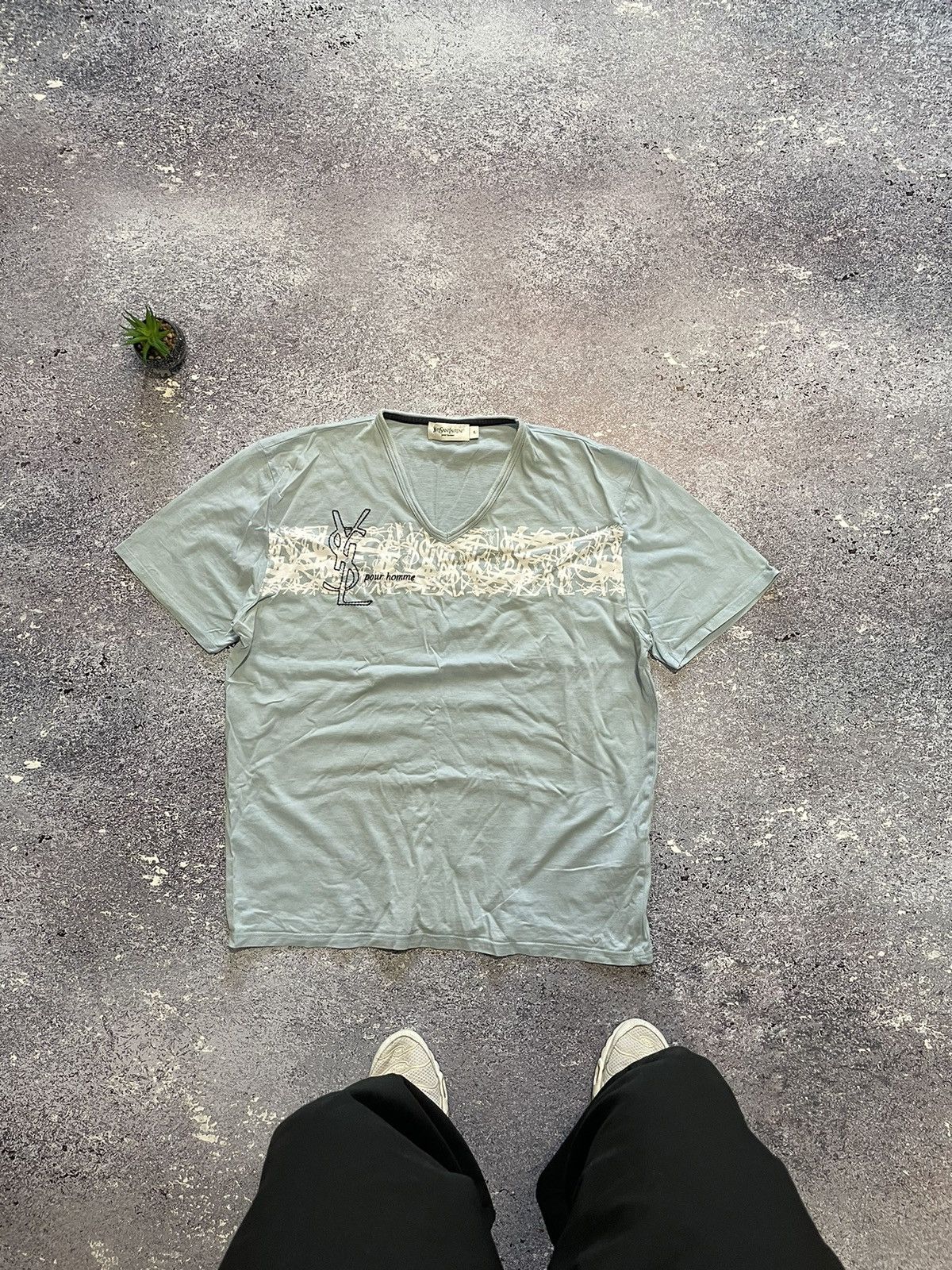 Vintage × Yves Saint Laurent Yves Saint Laurent Tee Pour Homme Vintage Size US XL / EU 56 / 4 - 1 Thumbnail