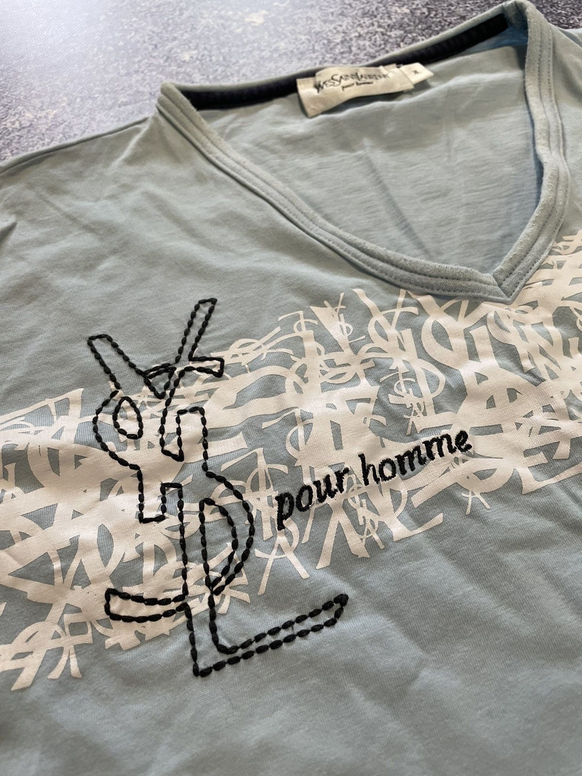 Vintage × Yves Saint Laurent Yves Saint Laurent Tee Pour Homme Vintage Size US XL / EU 56 / 4 - 3 Thumbnail