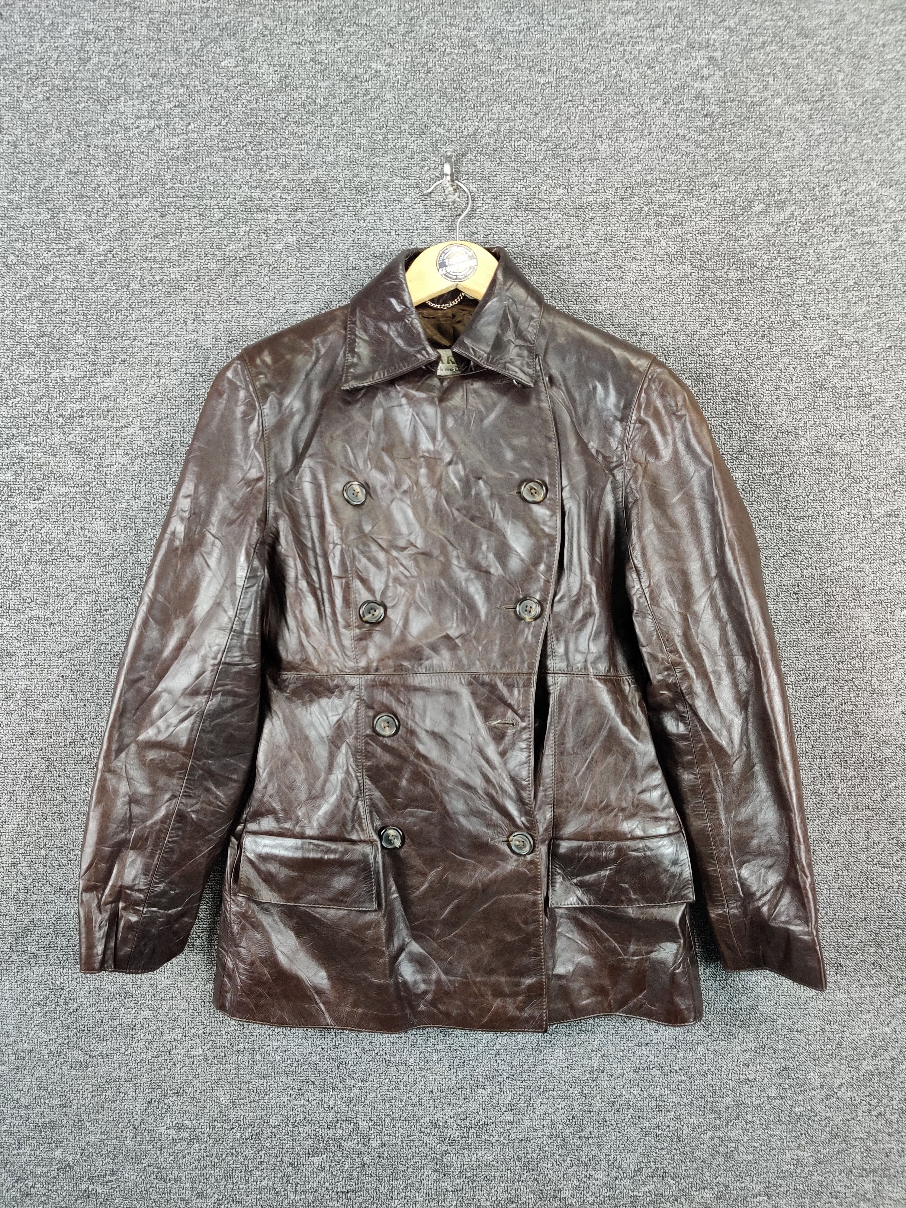 Japanese Brand Vintage Blakes Brown Leather Double Breasted Size US M / EU 48-50 / 2 - 1 Thumbnail