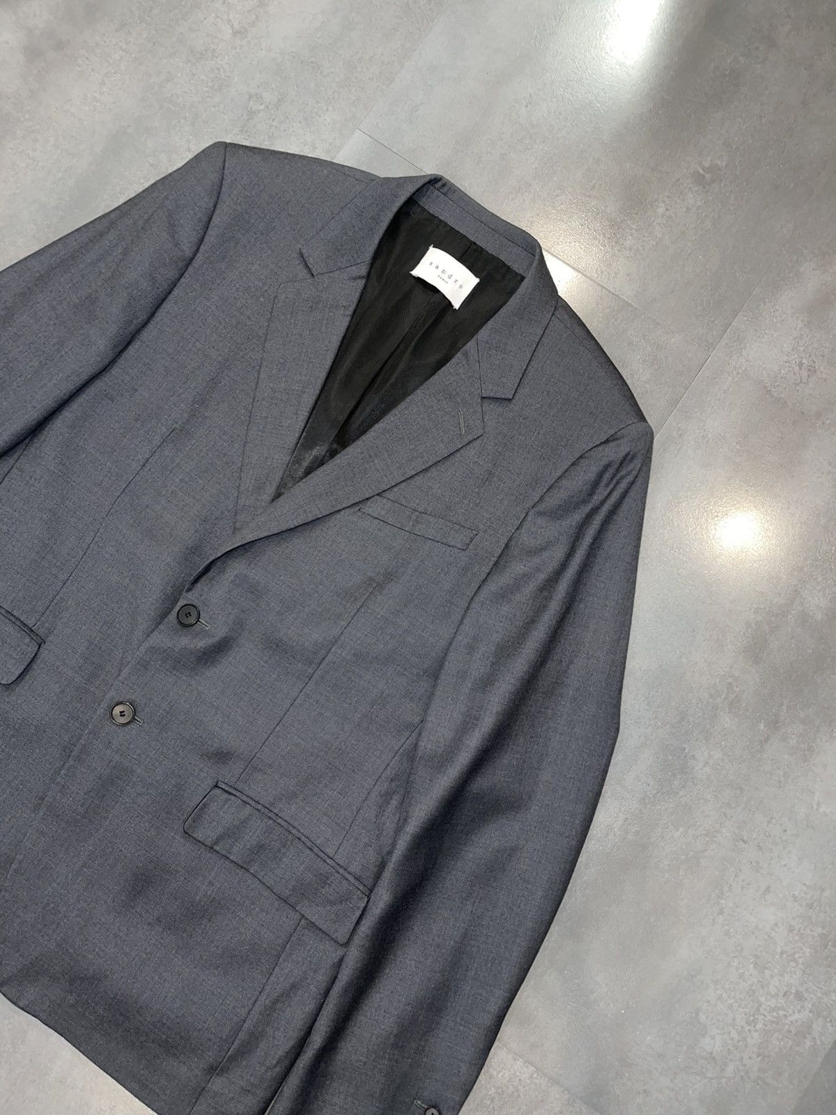 Sandro Sandro Wool Grey Blazer Size US L / EU 52-54 / 3 - 7 Thumbnail