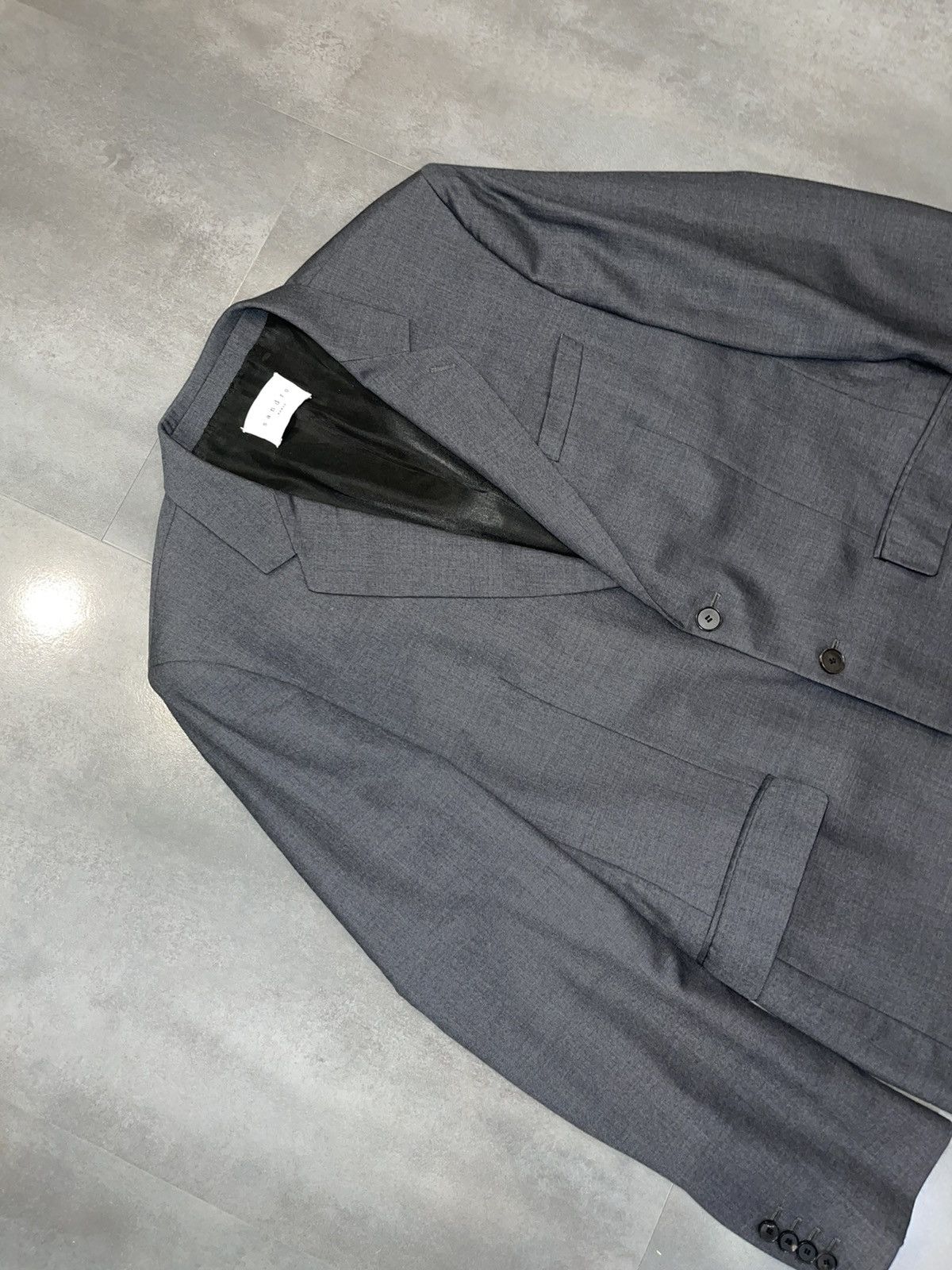 Sandro Sandro Wool Grey Blazer Size US L / EU 52-54 / 3 - 8 Thumbnail