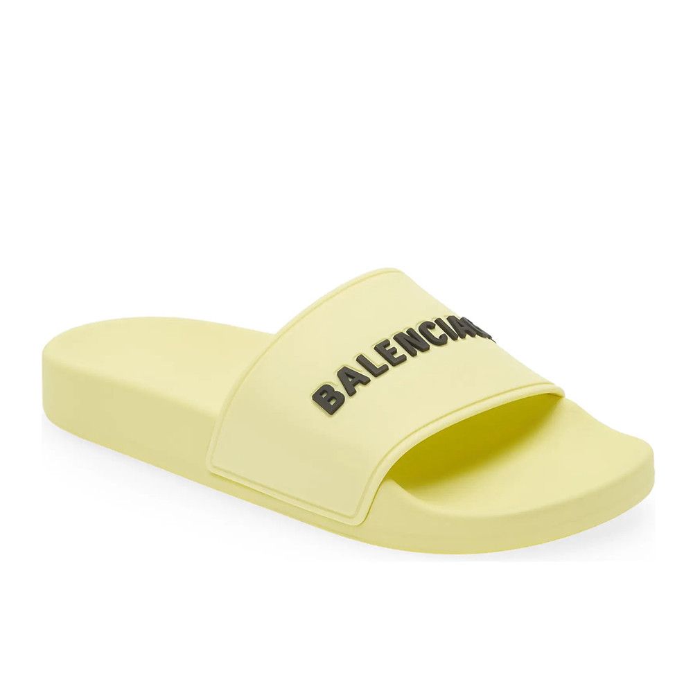 靴 balenaciaga Logo Rubber Slides Pool logo rubber slides in black - Balenciaga | Mytheresa